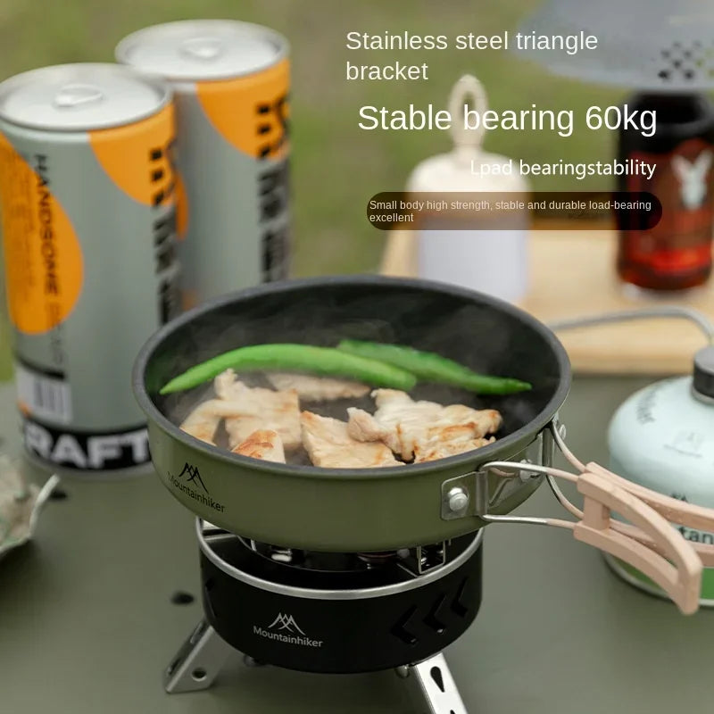 Portable gas camping stove and outdoor cooking gear