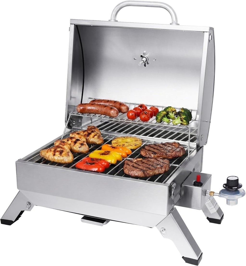 Additional view of Portable Stainless Steel Tabletop Gas Grill – 10,000 BTU