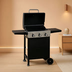 30,000 BTU 3-Burner Propane Gas Grill with Folding Side Shelves