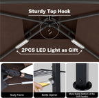 11x5 Grill Gazebo With Brown Weatherproof Lighting