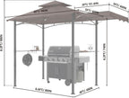 11x5 Grill Gazebo With Brown Weatherproof Lighting