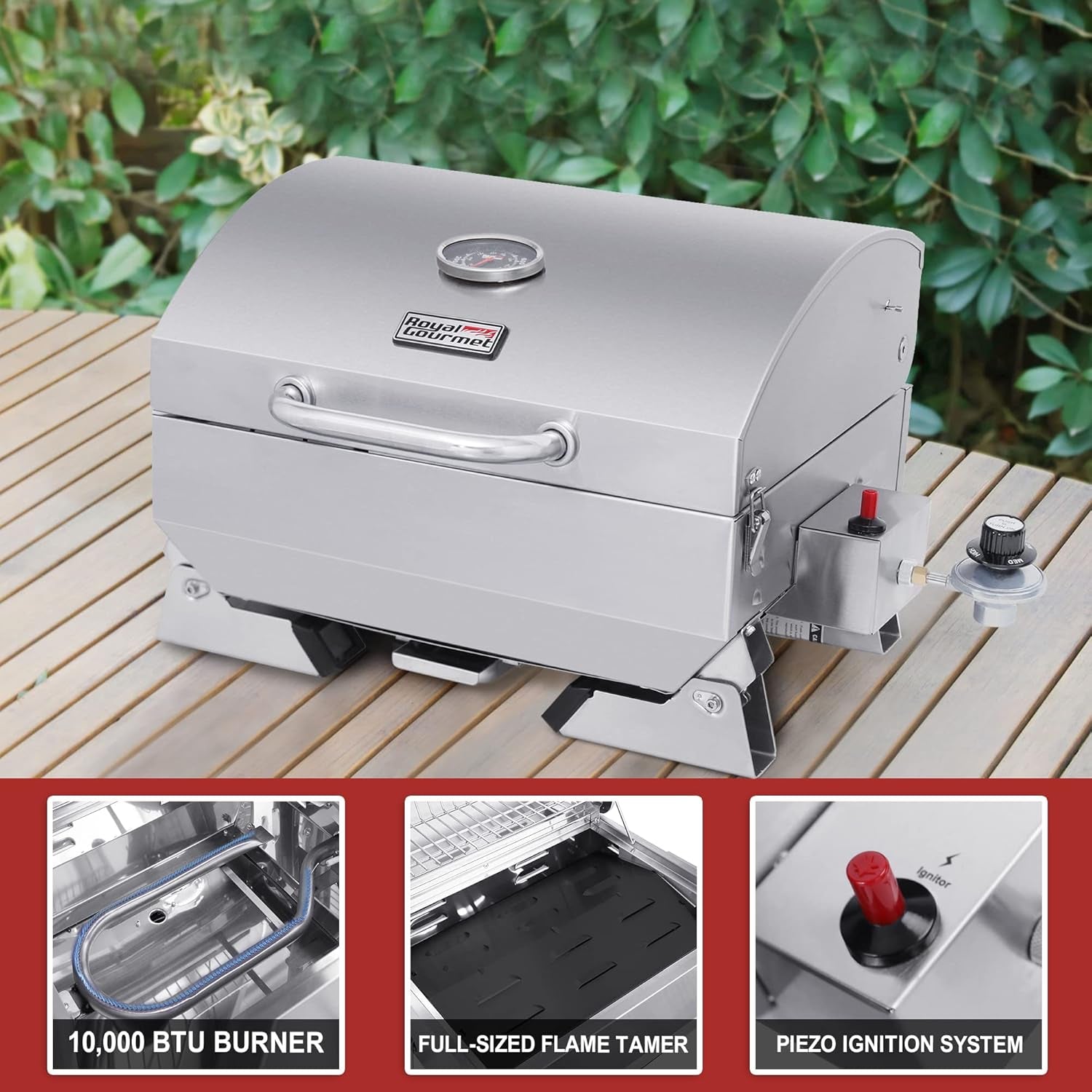 Additional view of Portable Stainless Steel Tabletop Gas Grill – 10,000 BTU