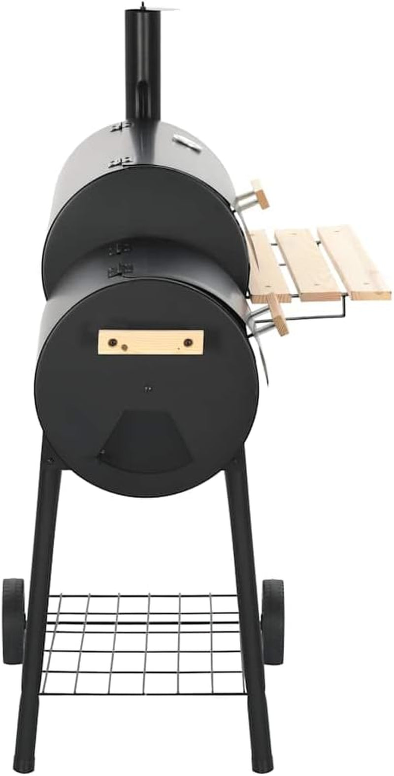 Large Offset Charcoal Smoker & Grill with Side Firebox