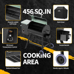 456 Sq. In. Pellet Grill & Smoker with PID Temperature Control