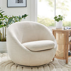 2026 NewBetter Homes & Gardens Mira Swivel Accent Chair, Cream Shearling