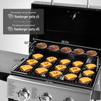 30,000 BTU 3-Burner Propane Gas Grill with Folding Side Shelves