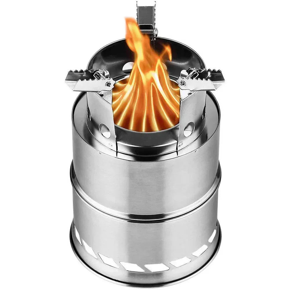 Additional view of Portable Wood-Burning Camping Stove – Silver