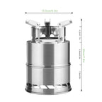 Portable Wood-Burning Camping Stove – Silver