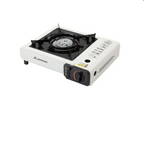Portable Cassette Camping Stove with 3-Layer Safety – White