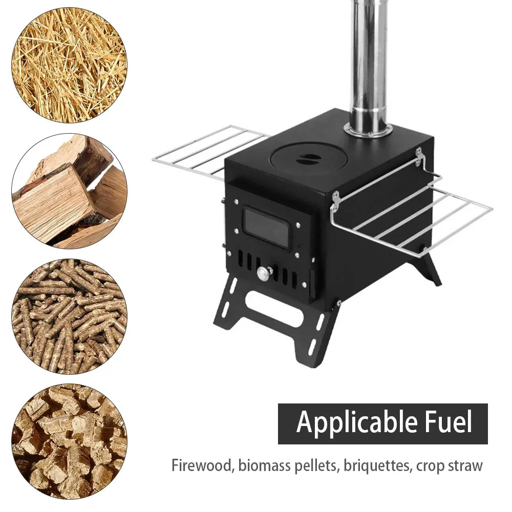 Additional view of Foldable Wood-Burning Camping Stove with Viewing Window