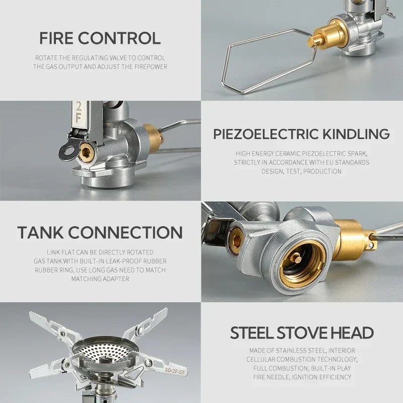 Additional view of Mini Adjustable Camping Gas Stove – Silver
