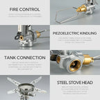 Additional view of Mini Adjustable Camping Gas Stove – Silver