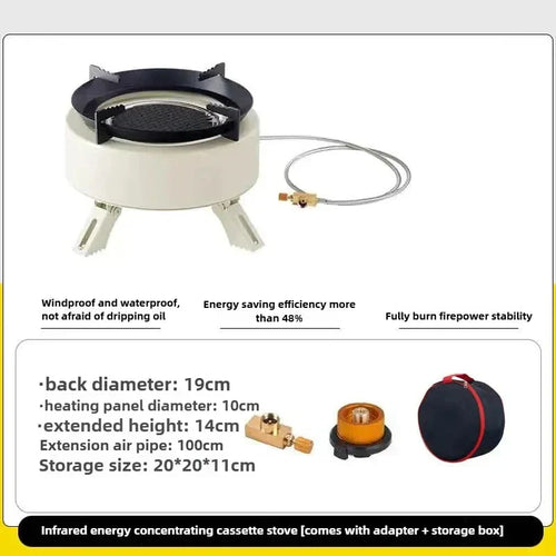 12,800W Infrared Camping Gas Stove – White