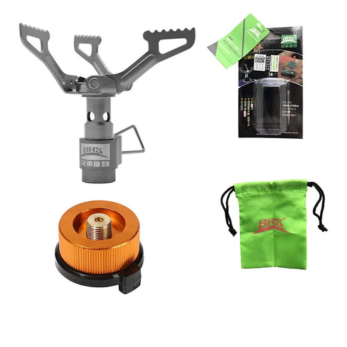 Mini Camping Gas Stove with Adapter – Grey