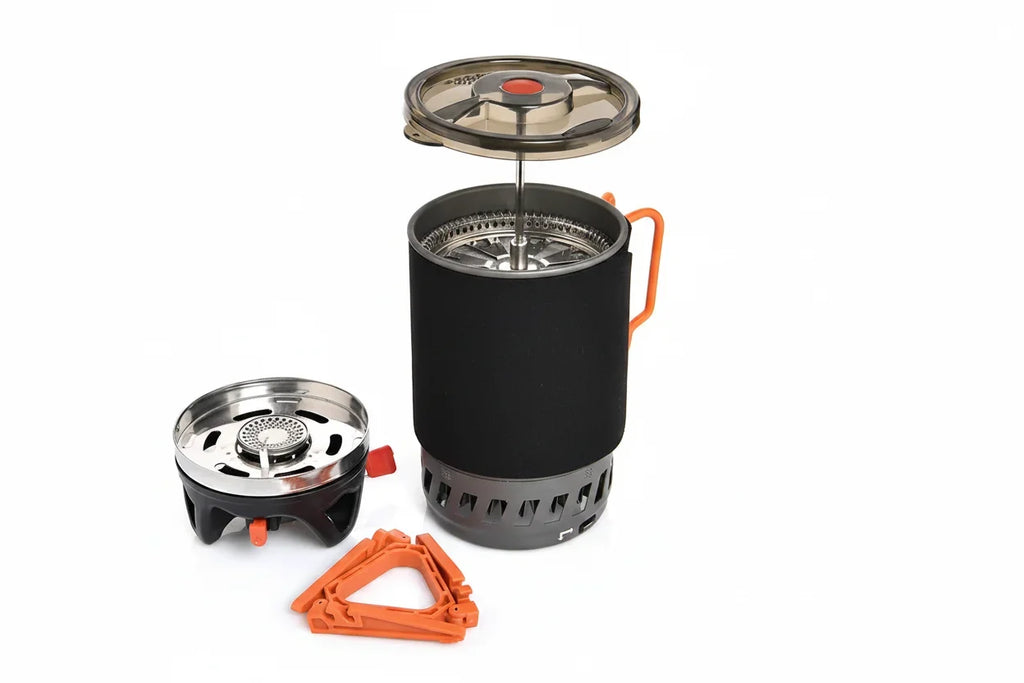 Portable Camping Coffee Maker & Gas Stove Set