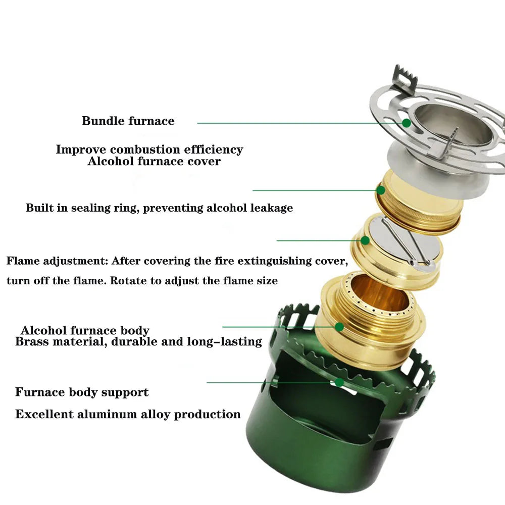Additional view of Portable Alcohol Camping Stove – Green