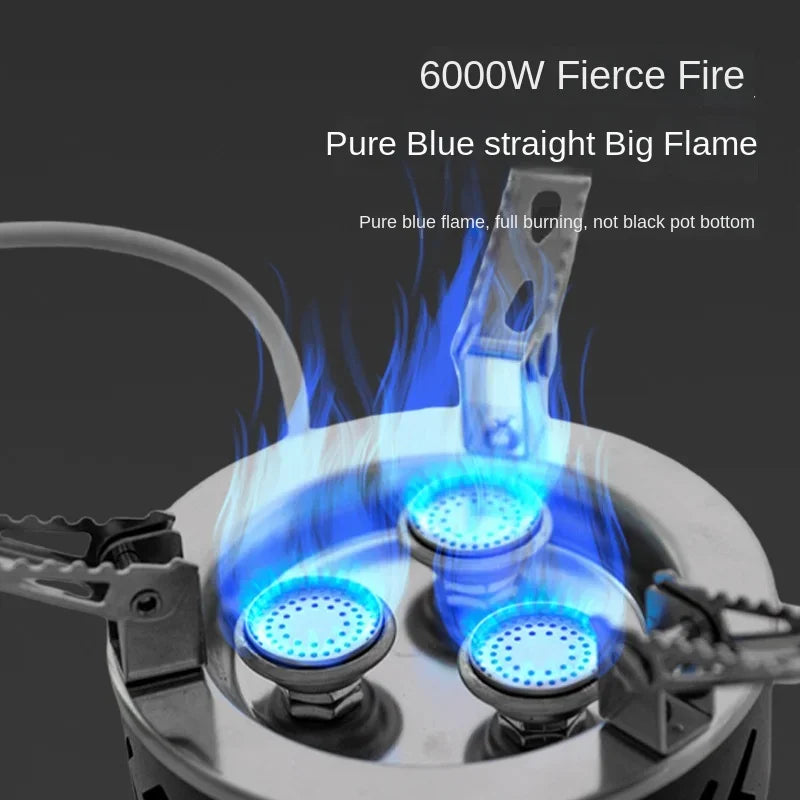 Additional view of 6800W Three-Star Camping Gas Stove – Black