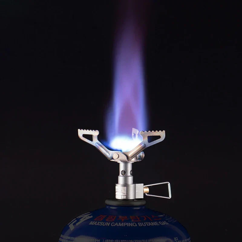 Additional view of Mini Camping Gas Stove with Adapter – Grey