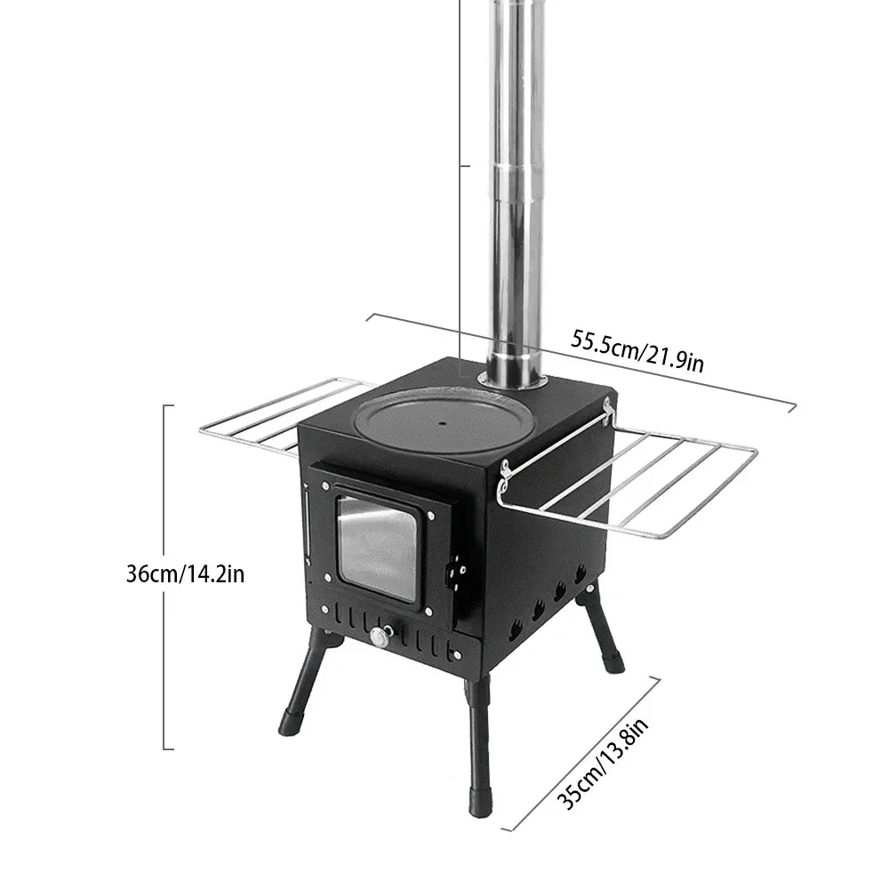 Additional view of Foldable Wood-Burning Camping Stove with Viewing Window