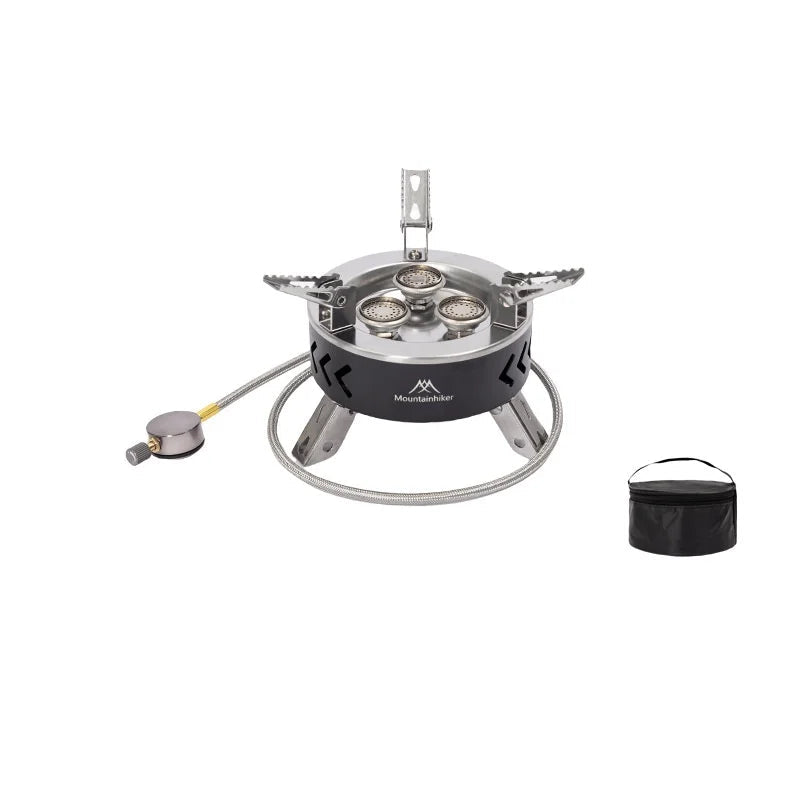 Additional view of 6800W Three-Star Camping Gas Stove – Black