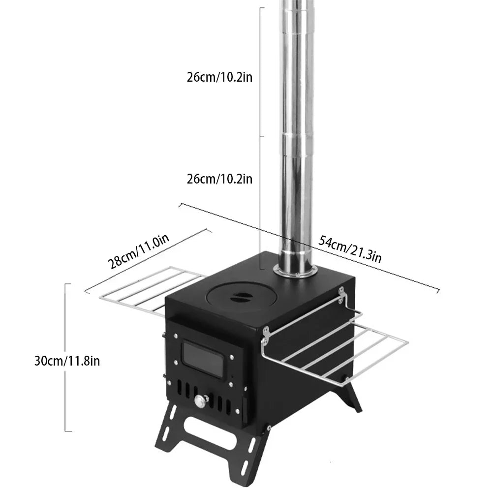 Additional view of Foldable Wood-Burning Camping Stove with Viewing Window