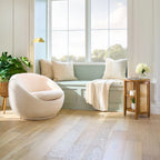 2026 NewBetter Homes & Gardens Mira Swivel Accent Chair, Cream Shearling