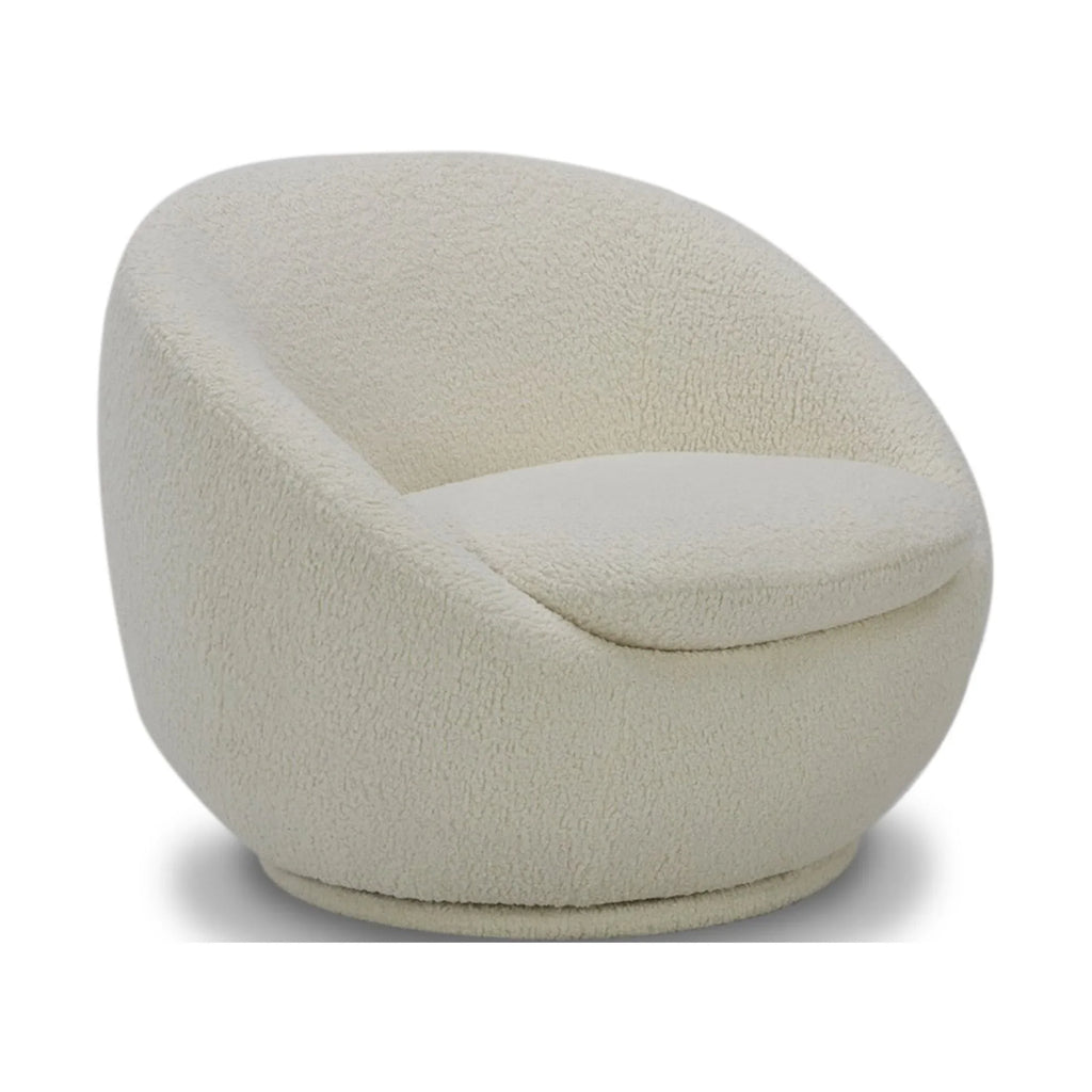 2026 NewBetter Homes & Gardens Mira Swivel Accent Chair, Cream Shearling