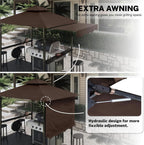 11x5 Grill Gazebo With Brown Weatherproof Lighting
