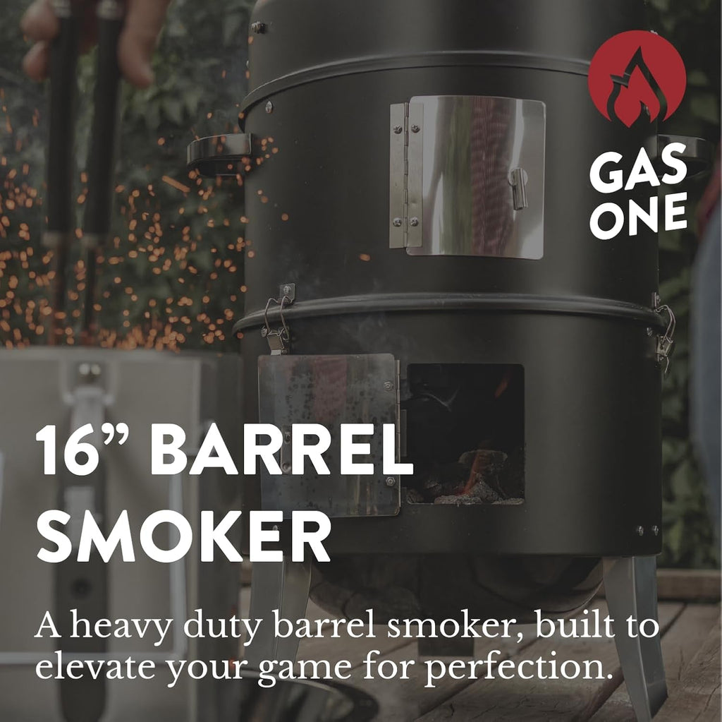 Gas One CSM-16 16-Inch Vertical Charcoal Smoker & Grill