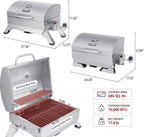 Additional view of Portable Stainless Steel Tabletop Gas Grill – 10,000 BTU